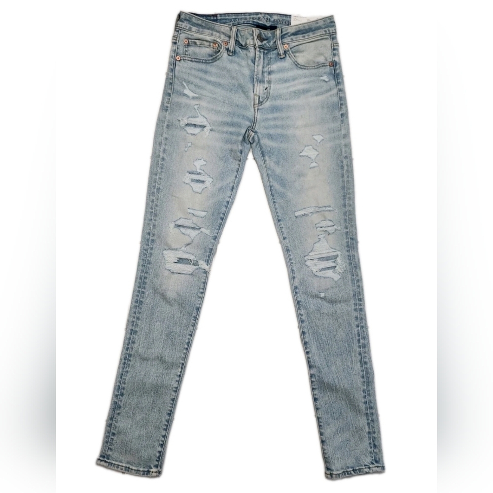 American Eagle Skinny Jeans Denim AirFrex+ Ultrasoft Distressed Size 30/34